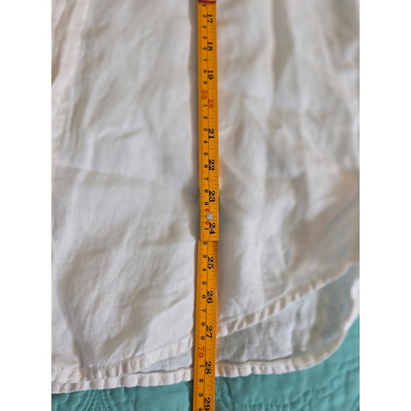 GAP Boyfriend Shirt 100% Linen White Long Sleeve Button Down 875983-03 Medium - Picture 10 of 10